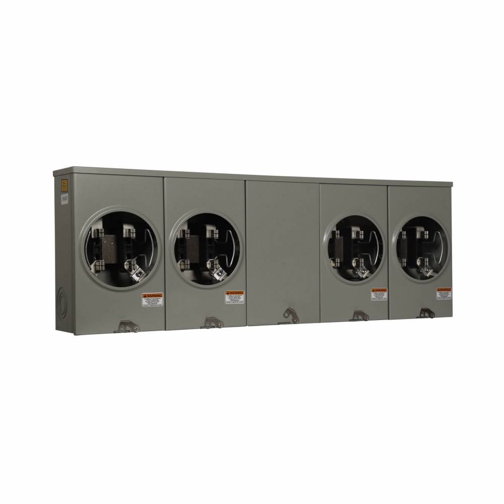 EATON 1004438BCH 4-Position 3-Wire Meter Socket, 600 VAC, 200 A, 1 ph Phase