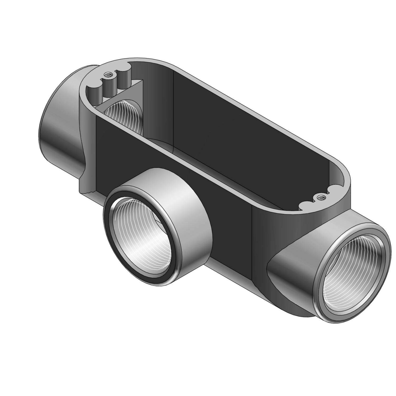 Red Dot® AT-6 Type T Conduit Body, 2 in Hub, 69.5 cu-in Capacity, Die Cast Aluminum