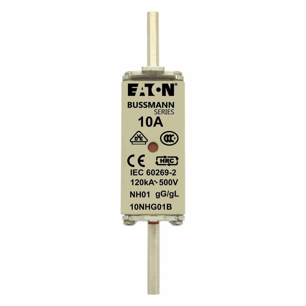 Edison 10NHG01B Fuse Link With Metal Gripping Lug, 500 VAC, 10 A