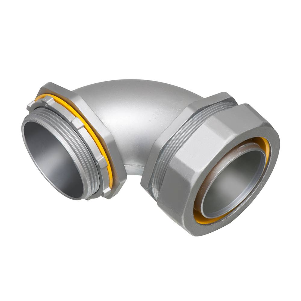 Arlington LT90200 Connector With 2 in Knockout, 2 in Trade, 90 deg, Die Cast Zinc