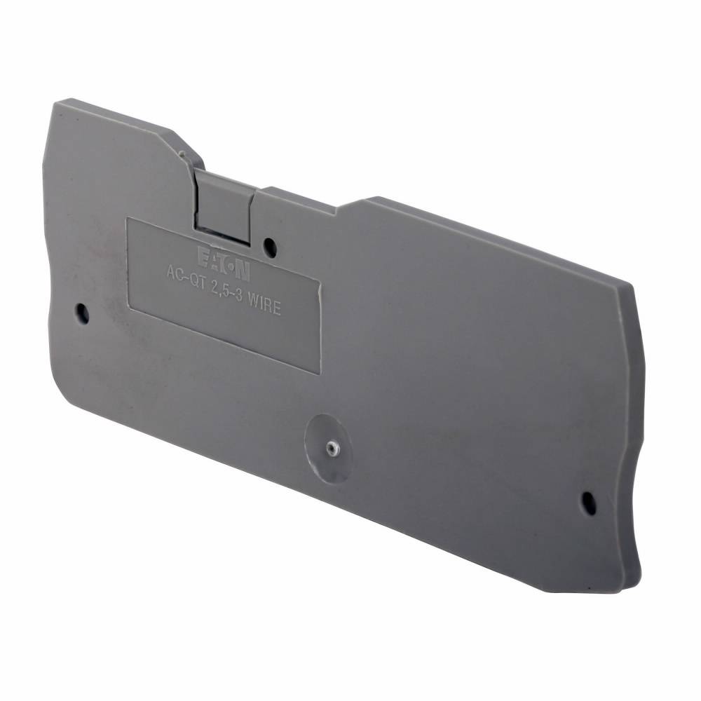 EATON XBACQT25D12 End Cover, For Use With XB Series XBQT25D12/XBQT25D12PE/XBQT25FBE/XBQT25TG IDC Terminal/Ground Block, Gray