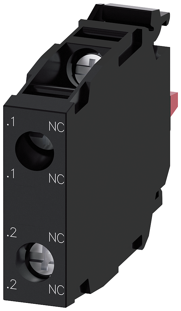 Siemens SIRIUS ACT 3SU14001AA101PA0 Standard Contact Module, 2NC Contact, 10 A at 24 VAC, 0.1 A at 500 VDC Contact, Gold Plated Contact, Black