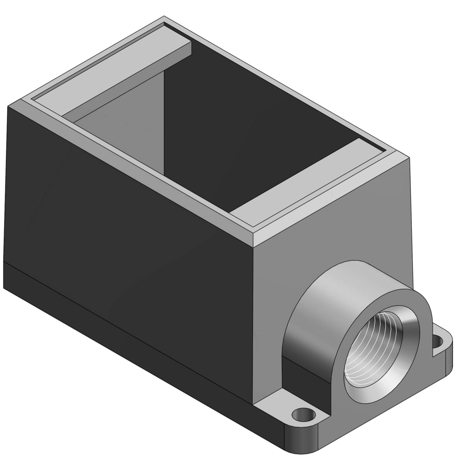 T&B® FD3-TB Type FD Dead End Deep Style Cast Device Box, Iron, 1 Gangs, 1 Outlets, 1 Knockouts, 4-5/8 in W x 2-13/16 in D x 4-9/32 in H