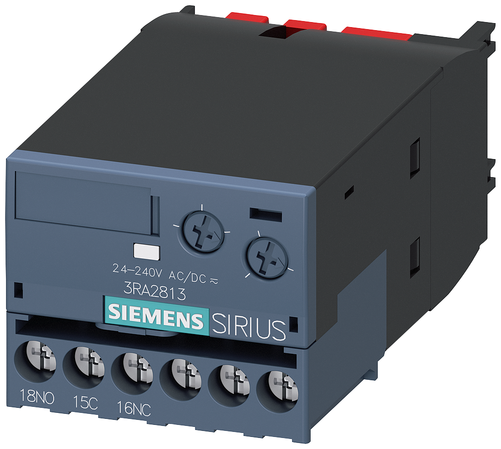 Siemens SIRIUS 3RA28131AW10 Solid-State Timing Relay, 0.05 to 100 s Setting, 1CO Contact