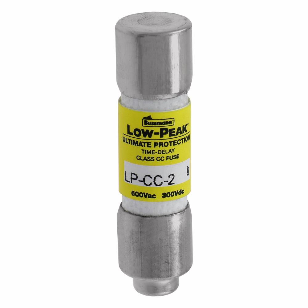 Bussmann Low-Peak™ LP-CC-2 Current Limiting Time Delay Fuse, 2 A, 600 VAC/300 VDC, 200 kA Interrupt, CC Class, Cylindrical Body