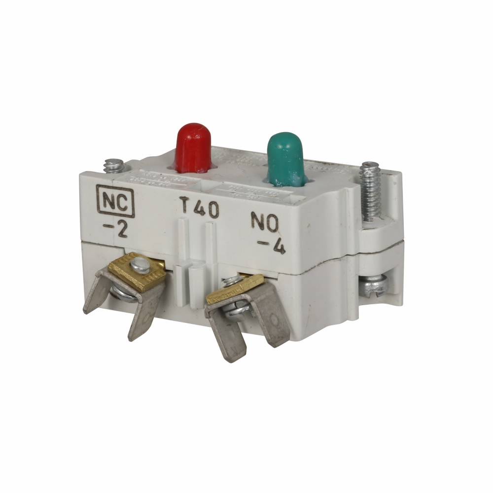 EATON 10250T40EC Heavy Duty Logic Level Oil/Watertight Contact Block, 30.5 mm, 1NO-1NC Contact, 0.5 A at 120 VAC/VDC Contact, Palladium Contact, Amber