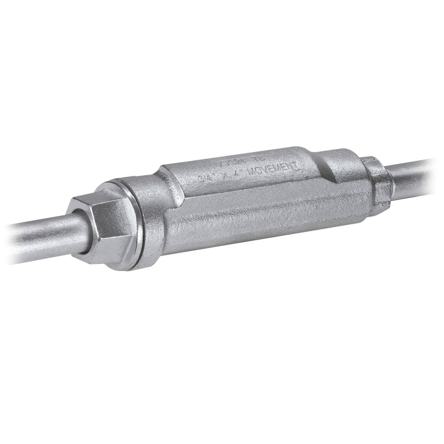 T&B® XJG38-TB Conduit Expansion Coupling With Internal Bonding Jumper, 1 in, For Use With Rigid Conduits, Malleable Iron, Zinc Plated