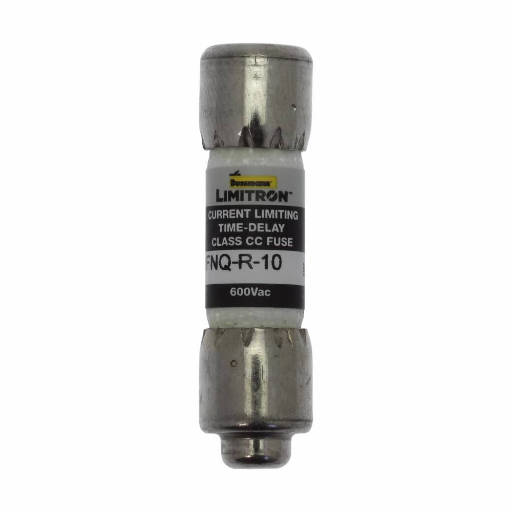 Bussmann Limitron™ FNQ-R-10 Current Limiting Time Delay Fuse, 10 A, 600 V, 200 kAIC Interrupt, CC Class, Cylindrical Body