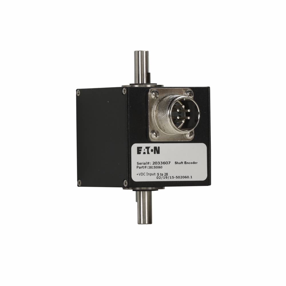 EATON 38150600 1-Channel Cube Shaft Encoder, For Use With PLC and Counter, 600 Pulse per Revolution, Aluminum, Black Oxide