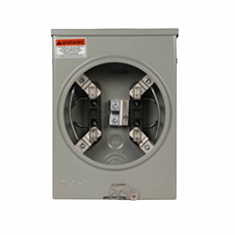EATON 1004162ACH 1-Position 3-Wire Horn Bypass Triplex Meter Socket, 600 VAC, 125 A, 1 ph Phase