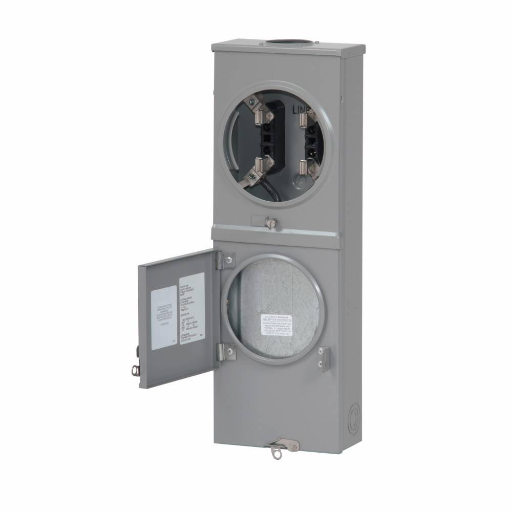 EATON 1009079CH 1-Socket 3-Wire Meter Pedestal With Main Breaker, 240 VAC, 100 A, 1 Phase