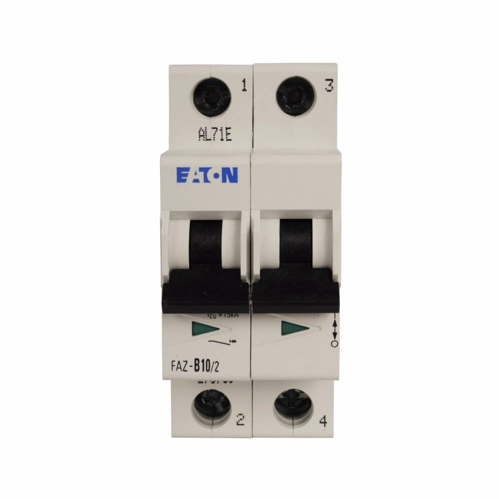 EATON FAZ-B20/2 Supplementary Protector, 480Y/277 VAC, 20 A, 7.5 to 15 kA Interrupt, 2 Poles, 3-5X/B-Curve Trip