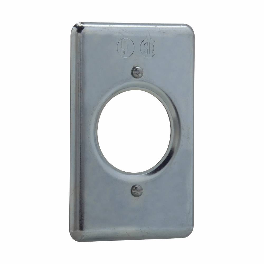 Crouse-Hinds DS35 Receptacle Cover With Gasket, 2-3/4 in L x 0.2 in W, Receptacle Cover, Sheet Steel