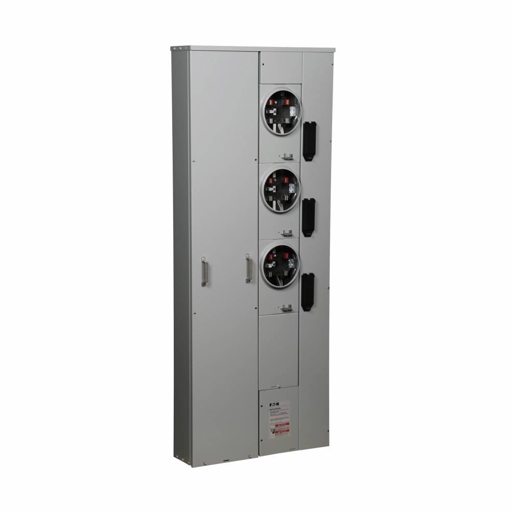 EATON 1MP3206RRLBT Group Metering Meter Pack With Horn Bypass, 200 A Self-Contained Socket, Underground Feed, 120/240 VAC, 600 A Bus