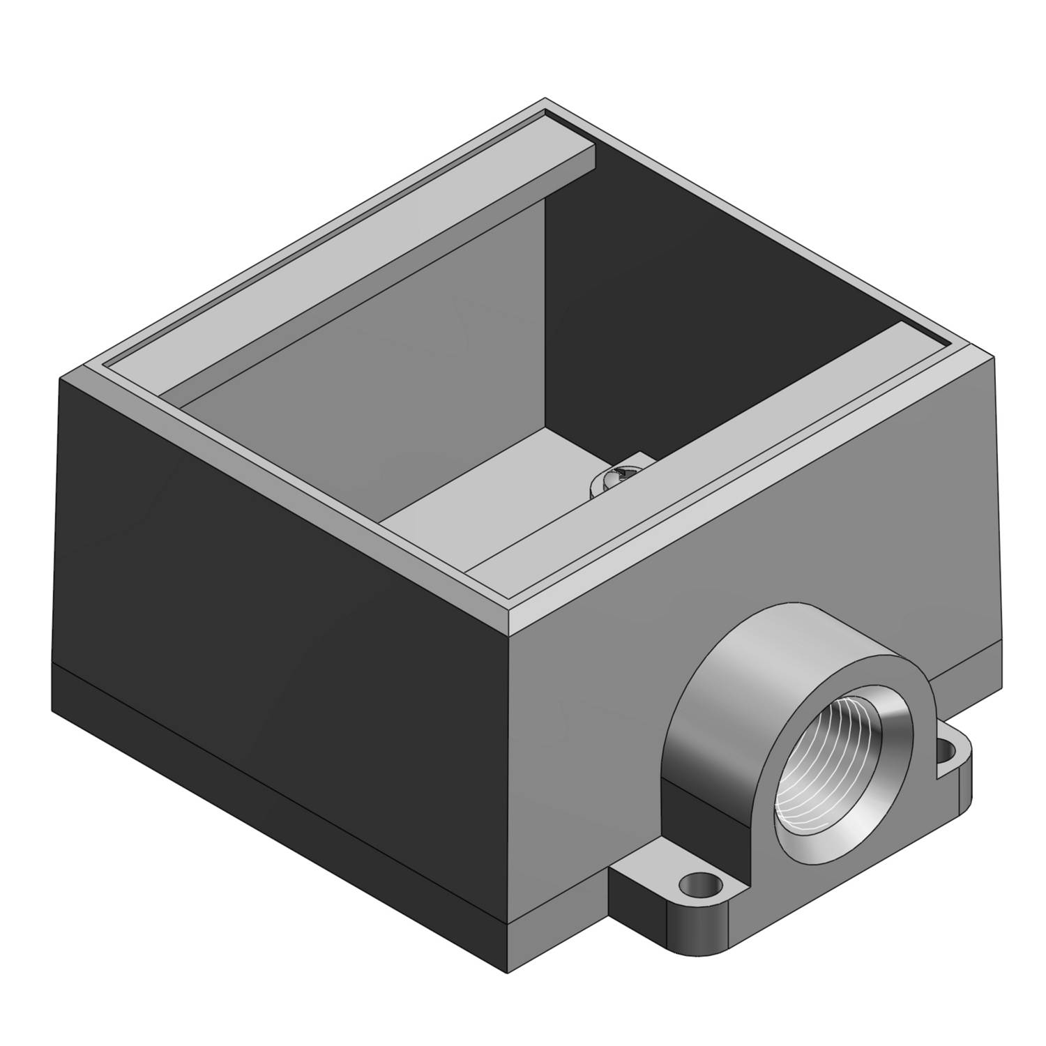 T&B® FD32-TB Type FD Dead End Deep Style Cast Device Box, Iron, 2 Gangs, 1 Outlets, 1 Knockouts, 4-5/8 in W x 2-13/16 in D x 4-9/32 in H
