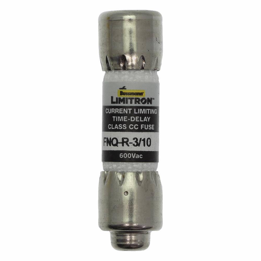 Bussmann Limitron™ CC-Tron® FNQ-R-3/10 Advanced Protection Current Limiting High Inrush Low Voltage Time Delay Fuse, 3/10 A, 600 V, 200 kA Interrupt, CC Class, Cartridge Body