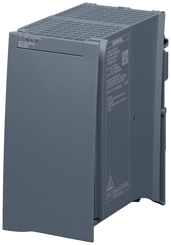 Siemens SIPLUS 6AG13334BA007AA0 S7-1500 PM 1507 Stabilized Power Supply Module, 120/230 VAC Input, 24 VDC Output, 1.7/3.7 A Input, 8 A Output