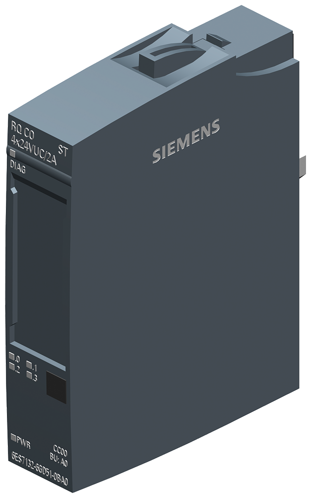 Siemens SIPLUS 6AG21326GD514BA0 ET 200SP PLC Relay Module w/ Conformal Coating Based On 6ES7132-6GD51-0BA0, 4 Outputs