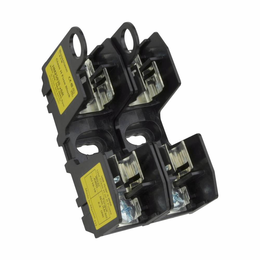 Edison HM25030-2SR Modular Fuse Block, 250 VAC, 30 A, Class: H, 18 to 10 AWG Wire, 2 Poles