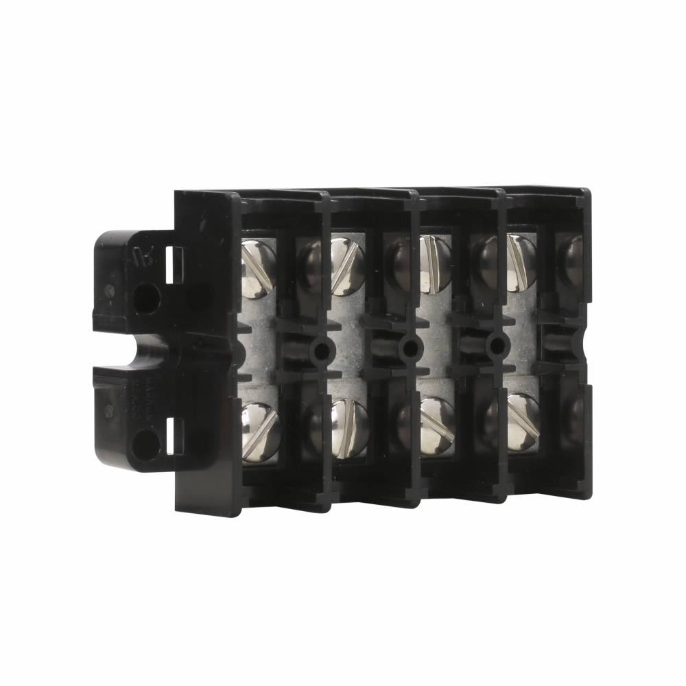 Bussmann KUXRL6-00WCNUV Short Block Terminal Block Strips and Barrier Block, 600 V, 60 A, Black