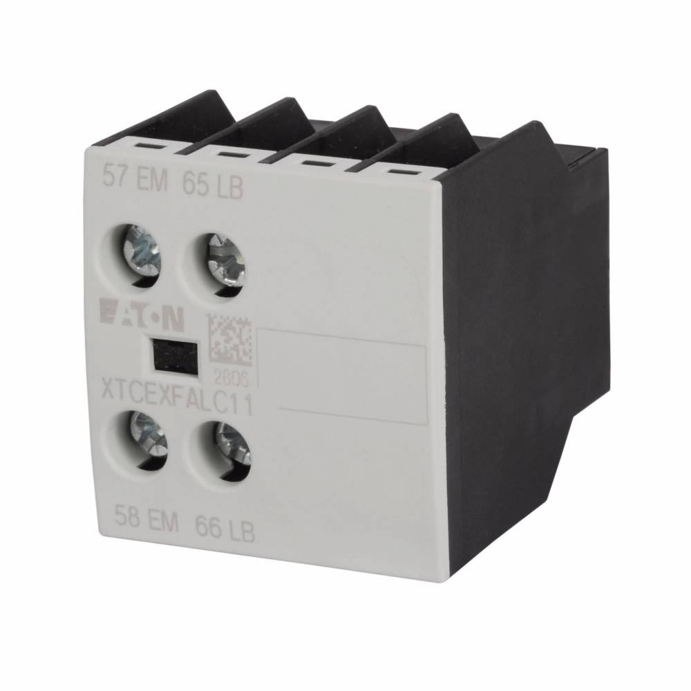 EATON XTCEXFALC11 2-Pole Auxiliary Contact, 500 VAC, 1.5 to 6 A, 2 Contacts