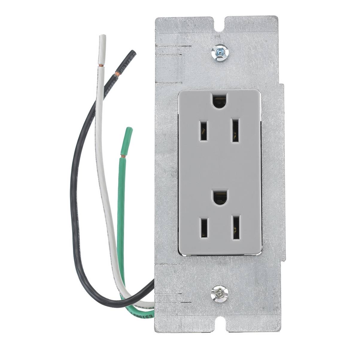 Wiring Device-Kellems SystemOne PWFBMPDR15GRY Decorator Standard Sized Pre-Wired Device Plate, 5.01 in L x 2.04 in W, 2/4/6/10 Gangs, Steel Plate/Composite Receptacle