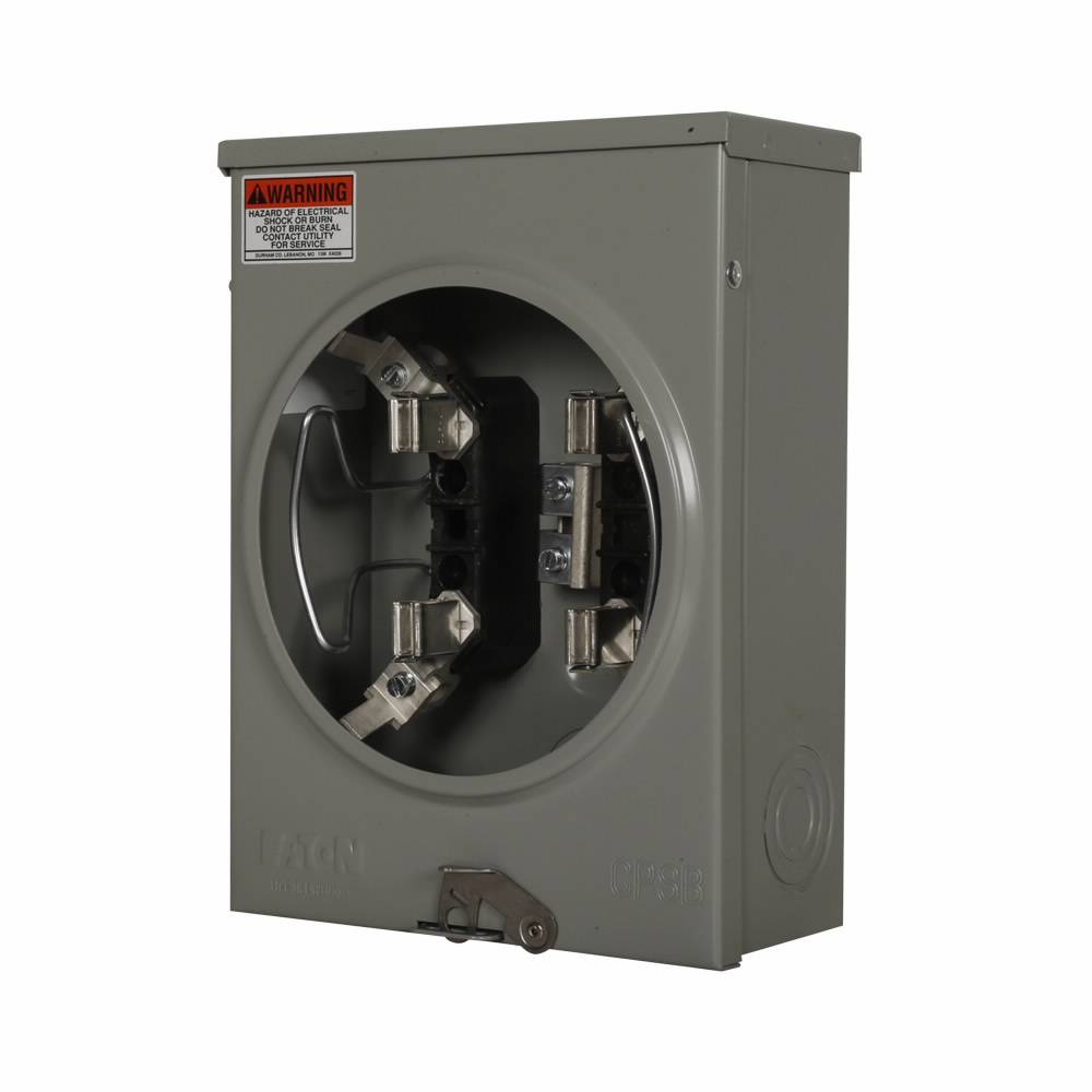 EATON Cutler-Hammer 1005826ACH 3-Wire 1-Position Residential Service Single Meter Socket With Horn Bypass, 600 VAC, 125 A, 1 Phase