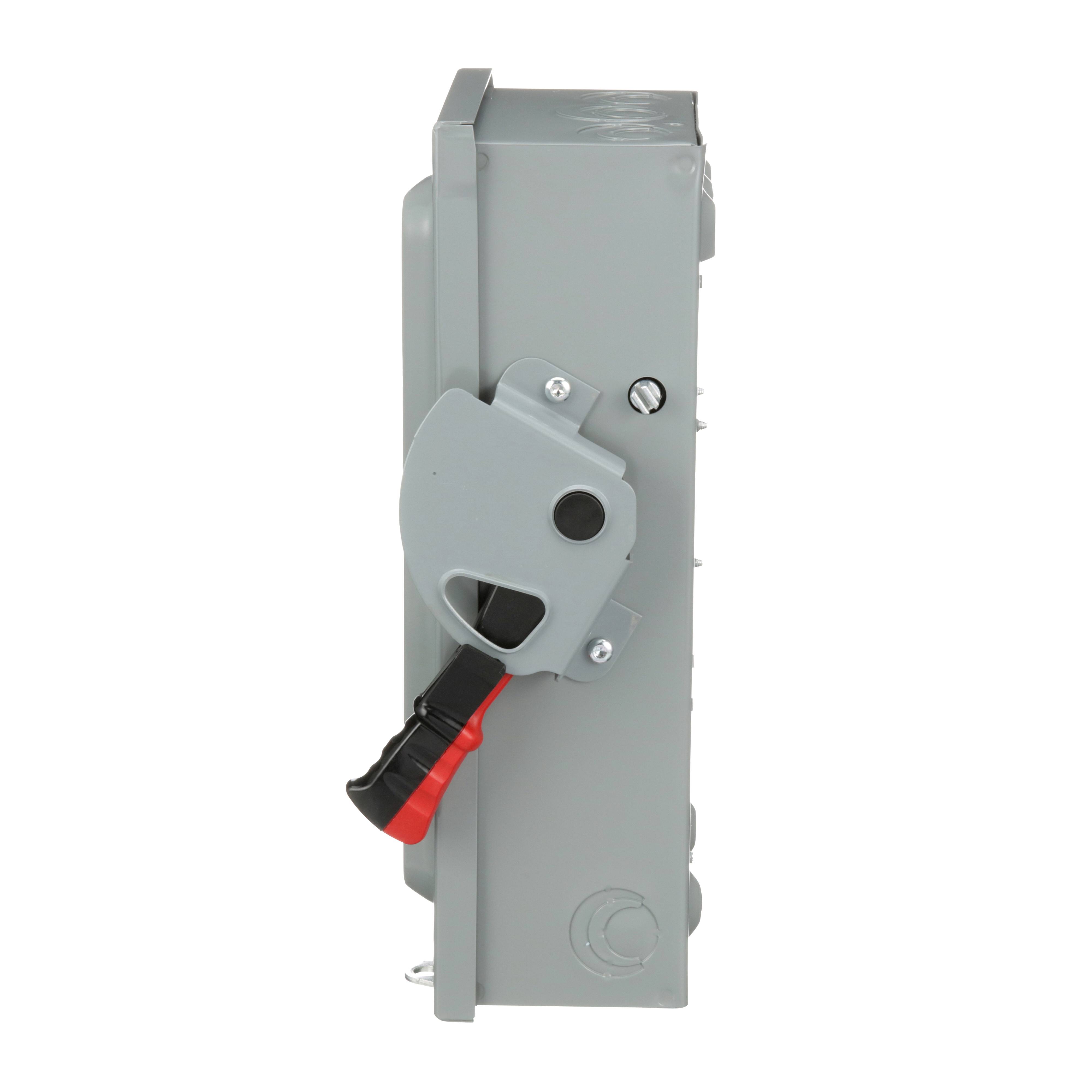 Square D™ HU361 Heavy Duty Non-Fused Safety Switch, 600 VAC/VDC, 30 A, 15 hp, 30 hp, TPST Contact, 3 Poles