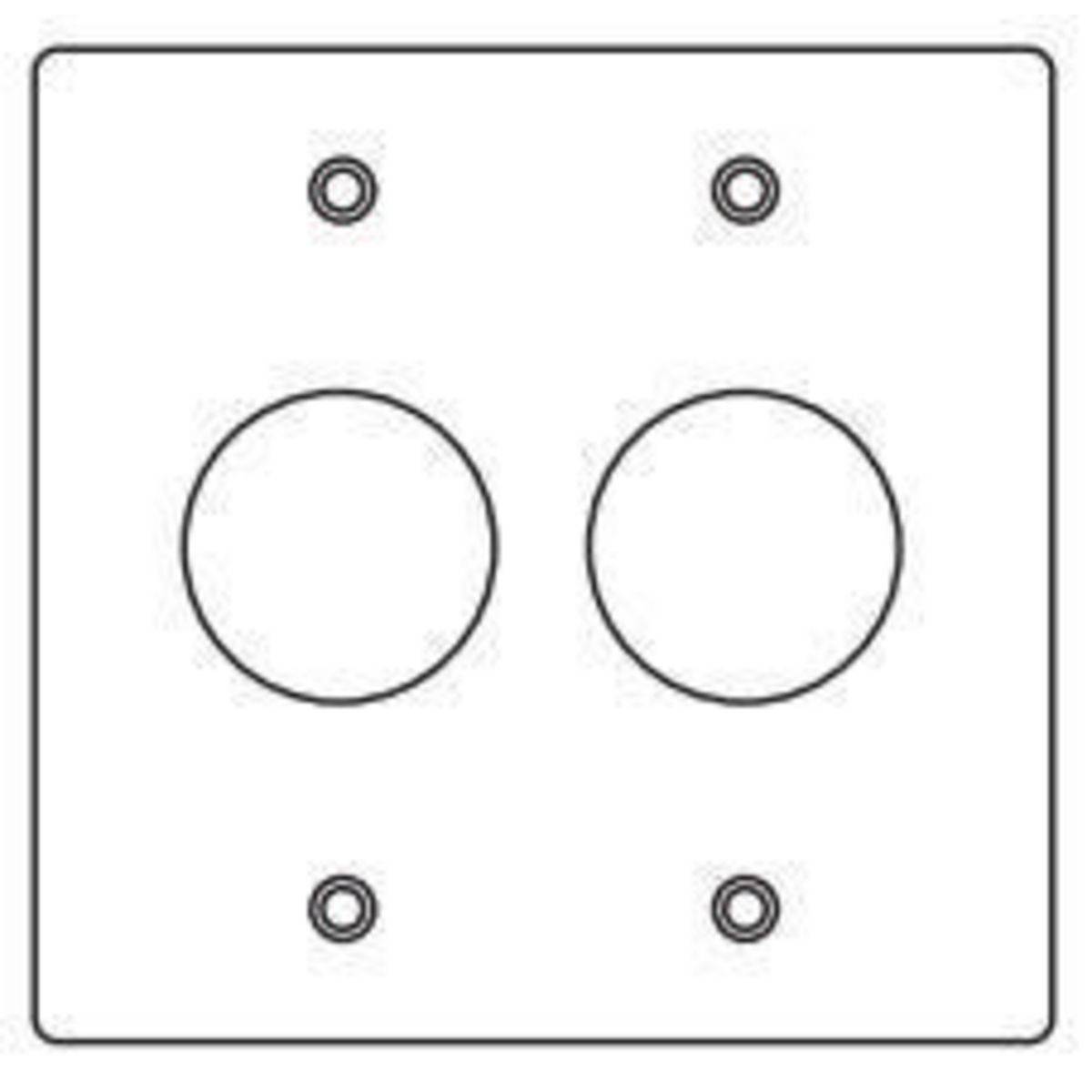 Killark® 2FG F Series Device Box Cover, 4-5/8 in L x 4-5/8 in W, (2) 1-5/8 in Opening Receptacle Cover, Stamped Aluminum