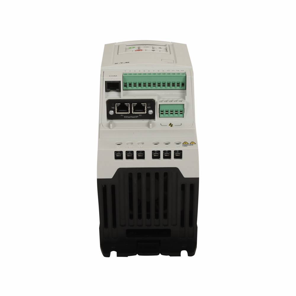EATON PowerXL® DA1-124D3FB-A20C 1-Phase in/3-Phase Out Adjustable Compact AC Variable Frequency Drive, 200 to 240 VAC, 4.3 A, 1 hp, 4.21 in W x 7.32 in D