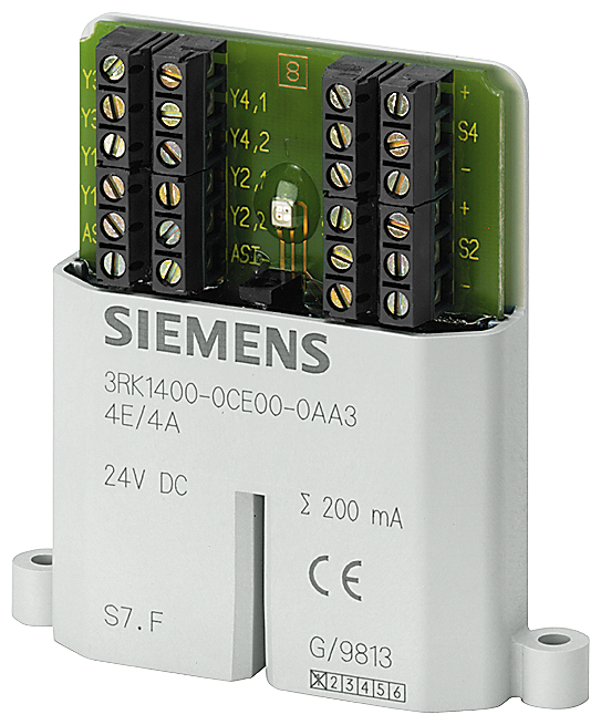Siemens 3RK1400-0CE00-0AA3 Flat St&ard Slave Digital I/O Module, 4 Inputs, 4 Outputs
