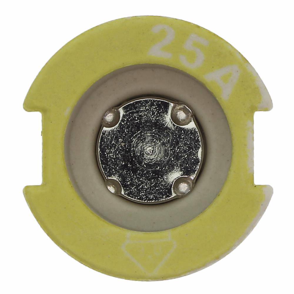 Bussmann 25GD27 Screw Cap Gauge Piece, For Use With Type DII Fuse Links, E27 Base, Non-Indicating DIN Type D Diazed Fuse, 500 V, 25 AV, Yellow