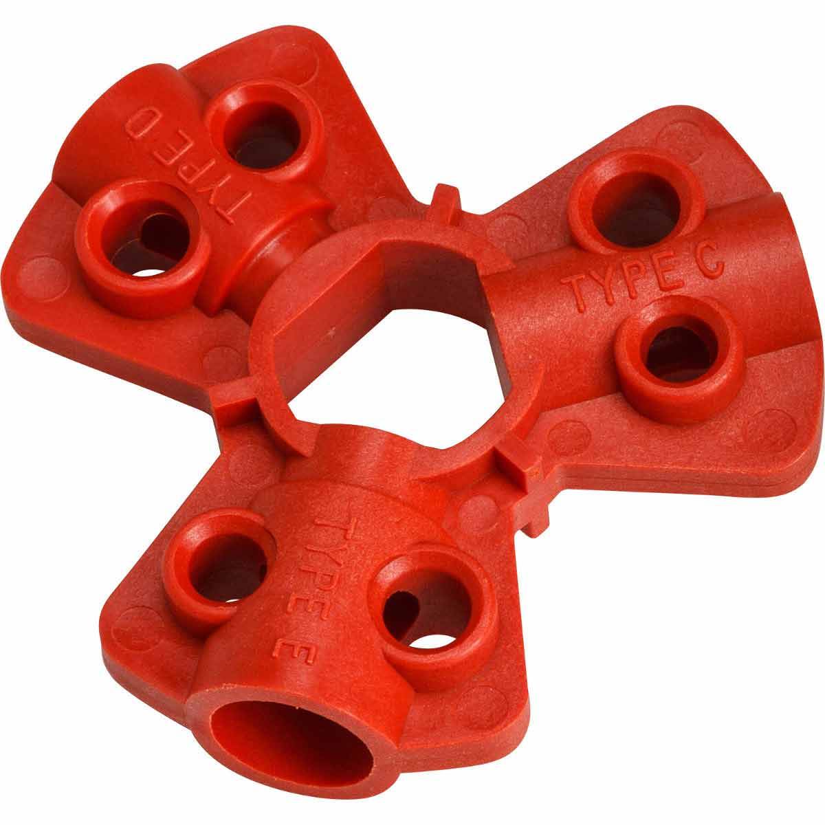 Brady® 64221 Quick-Disconnect Pneumatic Hose Lockout Device, Red, 0.31 in Dia Max Padlock Shackle, 6 Padlocks, Fiberglass Reinforced Nylon, 0.83 in L x 2.875 in W x 2.875 in H