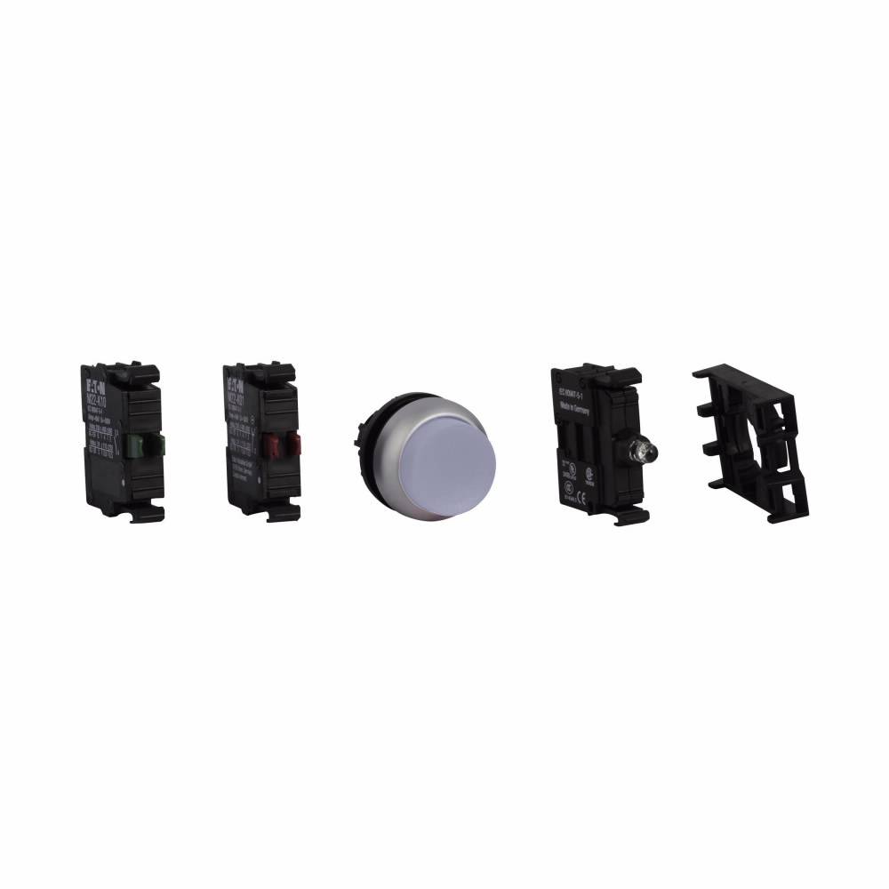 EATON M22-DLH-W-K20-W Modular Illuminated Pushbutton, 22.5 mm, 2NO Contact, Extended Button Operator, White