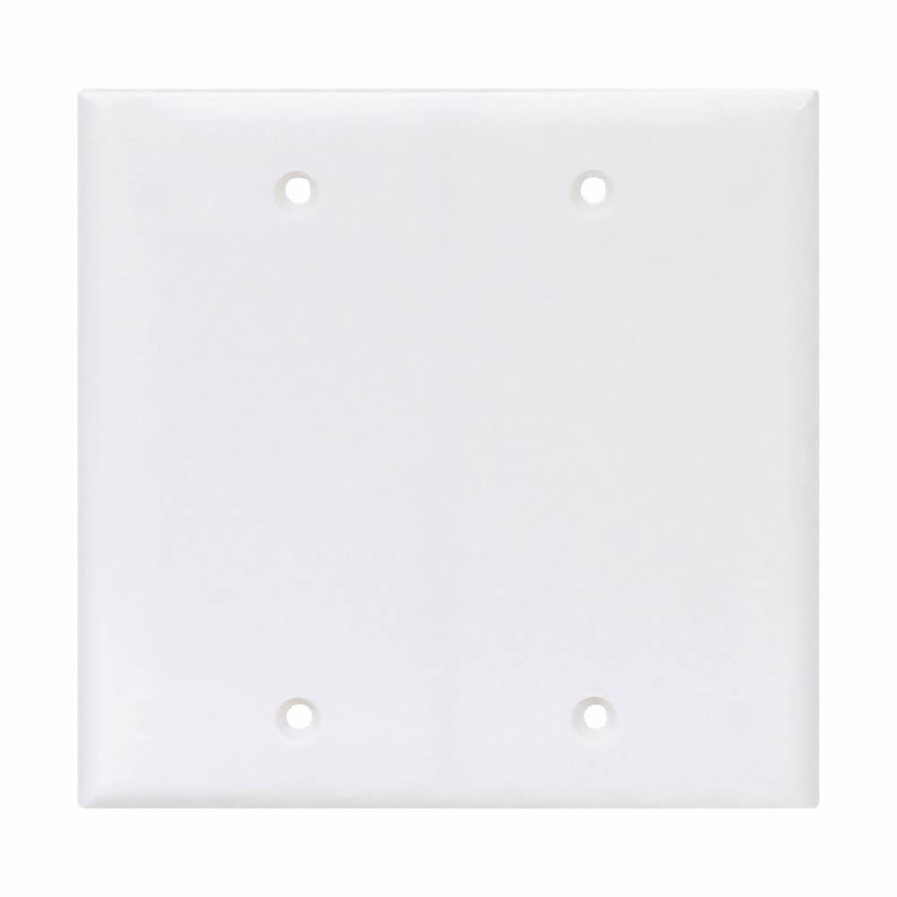 EATON Arrow Hart® PJ23W Mid Size Specification Grade Blank Wall Plate, 2 Gangs, 4.87 in H x 4.94 in W, Polycarbonate, White