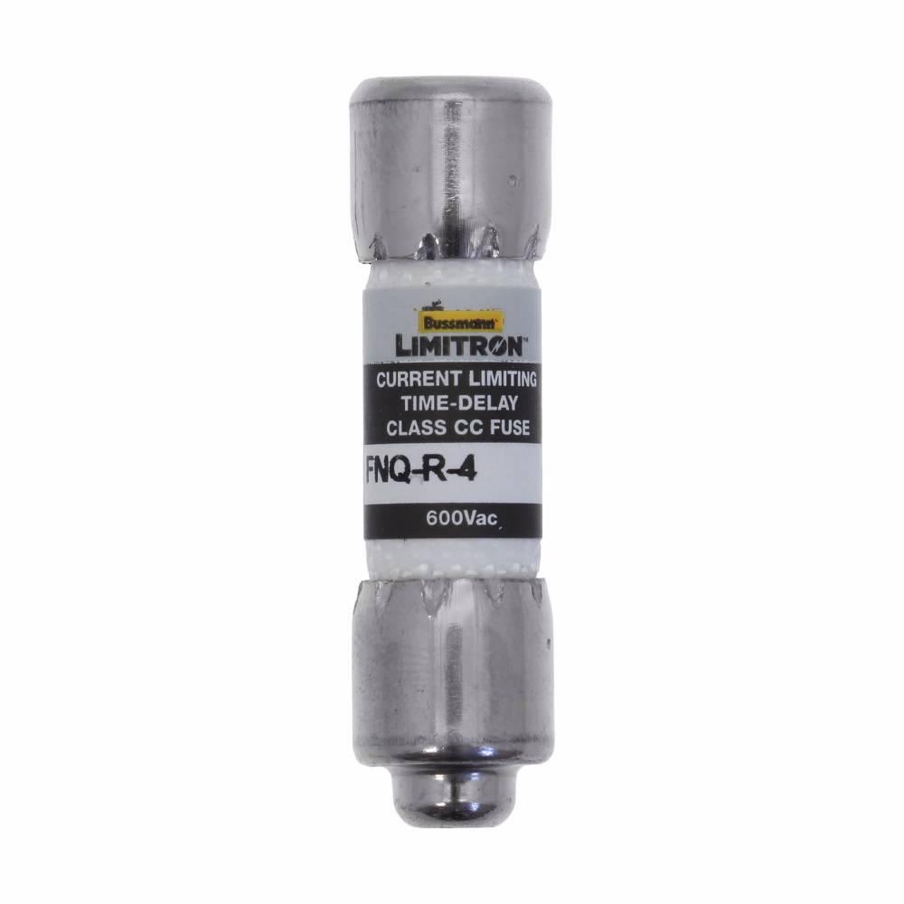 Bussmann CC-Tron® FNQ-R-4 Current Limiting High Inrush Time Delay Fuse, 4 A, 600 V, 200 kA Interrupt, CC Class, Cylindrical Body