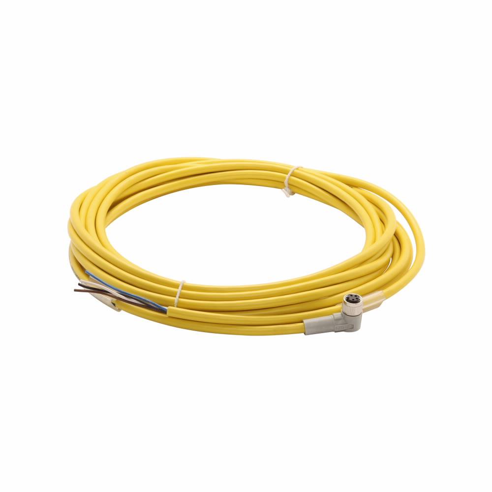EATON CSNR4A4CY2405 Global Plus Cordset, 4-Pin DC Nano (Pico) Right Angle Female Connector, 16.4 ft L Cable