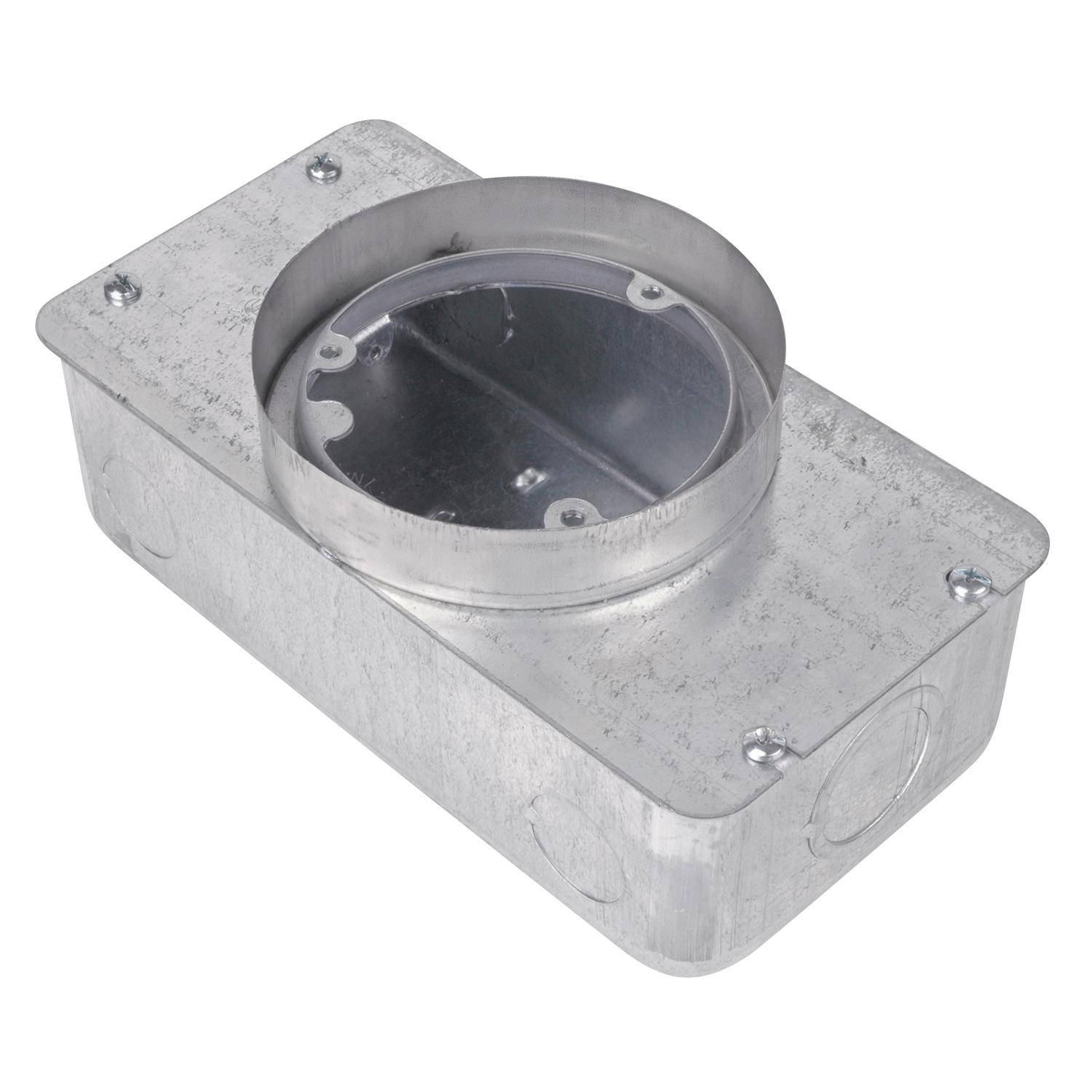 Steel City® 663-SC 663 Concretetight Recessed Service Semi-Adjustable Floor Box, Stamped Steel, 90 cu-in Capacity, 2 Gangs, (2) Outlets, (6) Knockouts, 8-13/16 in L x 4-11/16 in W x 3-5/8 in H