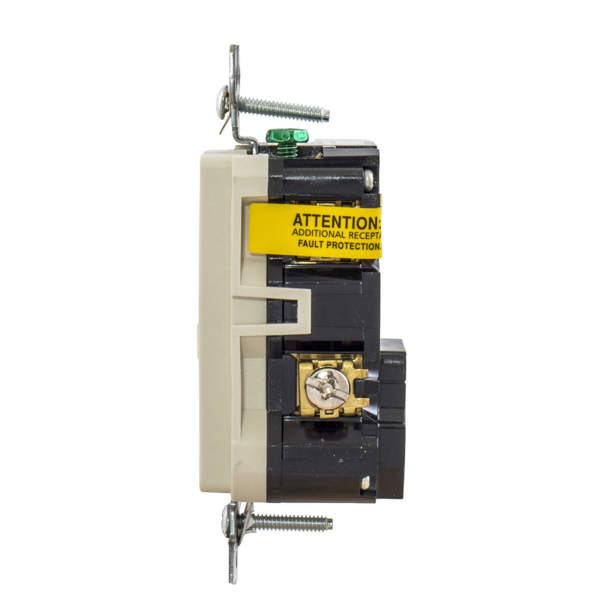 Wiring Device-Kellems AFR15TRLA Decorator Duplex Standard Tamper Resistant Arc Fault Receptacle, 125 VAC, 15 A, 2 Poles, 3 Wires, Light Almond