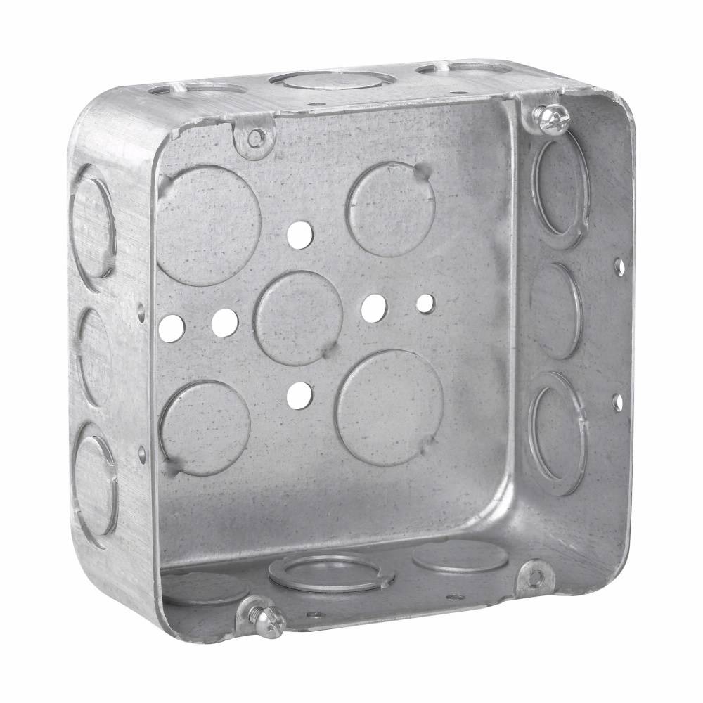 Crouse-Hinds Thepitt® TP563 Drawn Outlet Box, Steel, 42 cu-in Capacity, 17 Knockouts, 4-11/16 in W x 2-1/8 in D x 4-11/16 in H