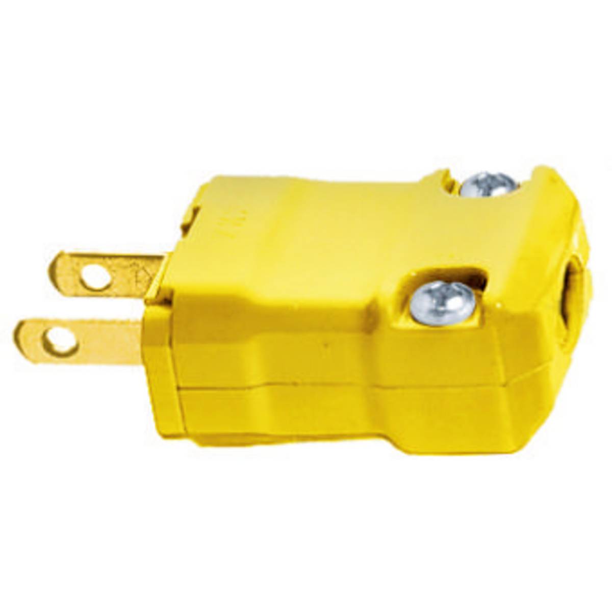Wiring Device-Kellems Valise® HBL5865VY 1-Phase Grounding Male Portable Standard Cord Mount Straight Blade Plug, 125 VAC, 15 A, 2 Poles, 2 Wires, Yellow