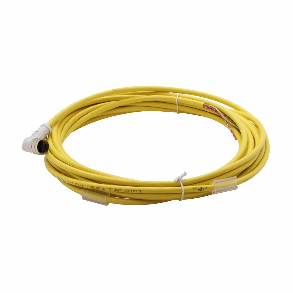EATON CSAR3F3CY2205 Global Plus 3-Wire Standard Single End Connector Cable, 1/2-20 UNF-2B 4-Pin Micro Style Female Connector, 5 m L Cable, 3 Poles, Dual Keyway