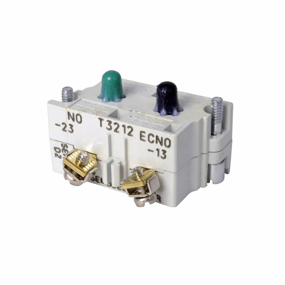 EATON 10250T57 Heavy Duty Special Purpose Contact Block, 30.5 mm, 1LONC-1ECNO Contact, 10 A at 600 VAC, 5 A at 250 VDC Contact, Silver Contact, Momentary Action, Black