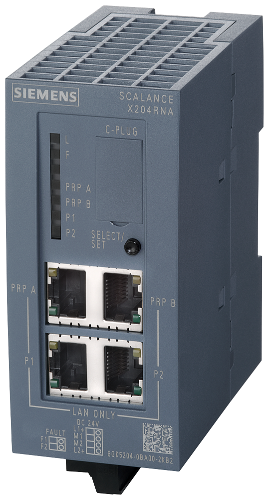 Siemens 6GK52040BA002KB2 X204RNA Ethernet Switch, (4) RJ45 Port, HTTP/HTTPS/DCP/SNMP v1/SNMP v2/SNMP v3/SNTP Protocol