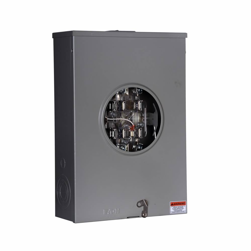 EATON Cutler-Hammer 1006353CCH 4-Wire 1-Position Commercial Service Single Meter Socket With Lever Bypass, 600 VAC, 200 A, 3 Phase