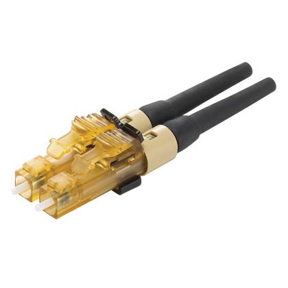 Panduit® OptiCam® FLCDMC6BLY Pre-Polished Fiber Optic Connector, LC Duplex Connector, OM1 Multi-Mode Fiber, 900 um Tight Buffered Fiber, Zirconia Ceramic Ferrule