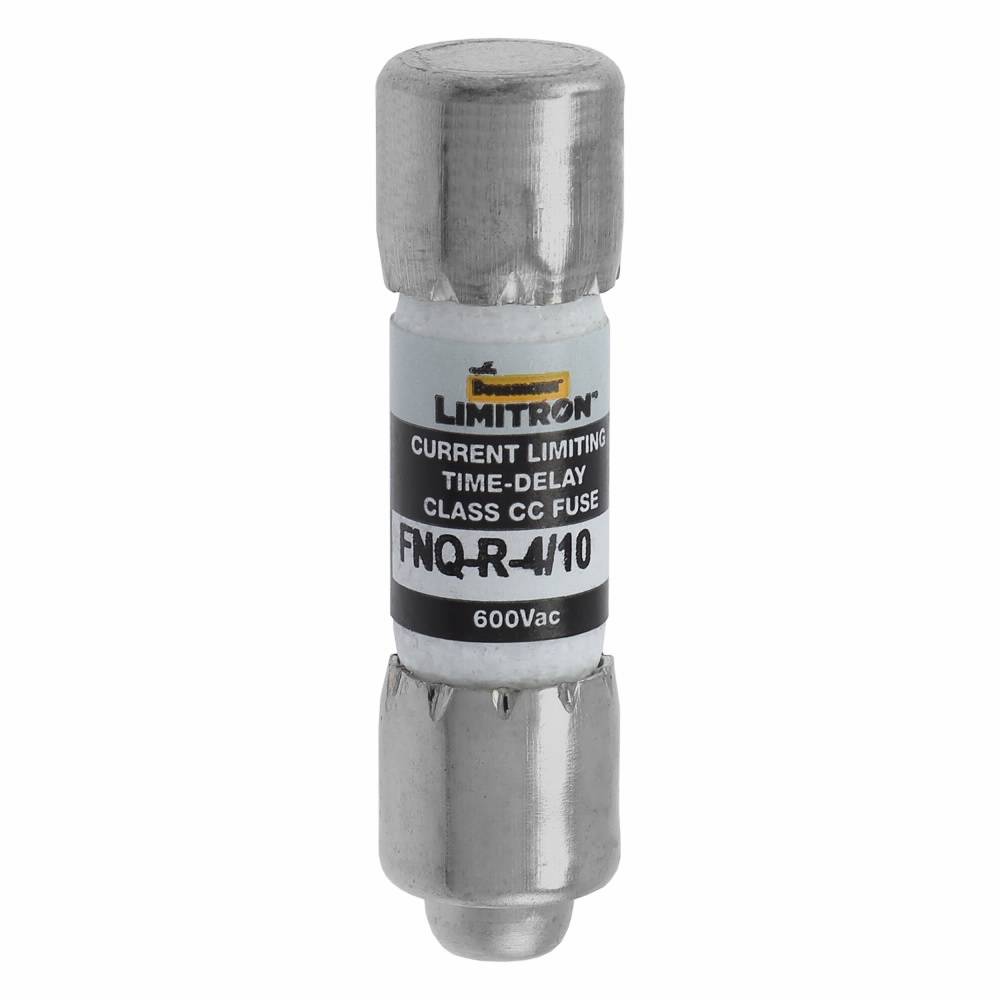 Bussmann CC-Tron® FNQ-R-4/10 Current Limiting Time Delay Fuse, 0.4 A, 600 V, 200 kAIC Interrupt, CC Class, Cylindrical Body