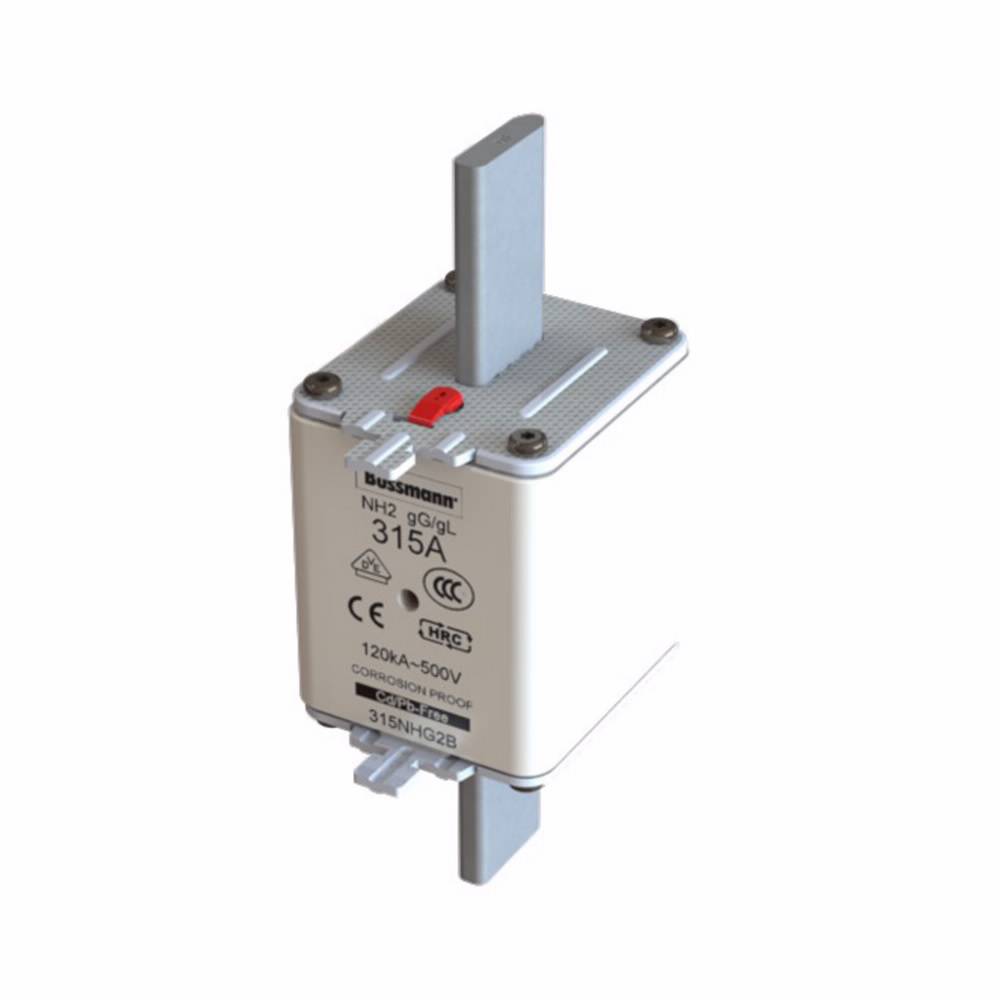 Edison Bussmann 315NHG2B Size 2 Dual Indicator NH Fuse Link, 500 V, 315 A, For Use With Bussmann NH Size Photovoltaic Fuse, Class C gG/gL Fuse, Ceramic