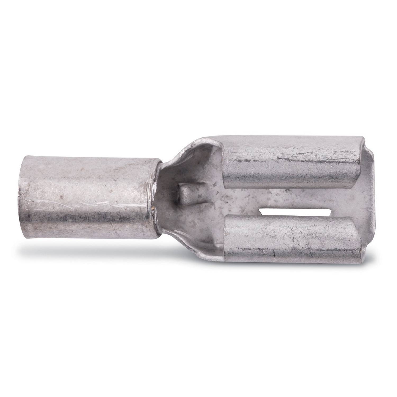 Sta-Kon® C250 Female Disconnect, 12 to 10 AWG Conductor, 0.25 in W x 0.032 in THK Tab, Brazed Seam Barrel, Brass, Metallic, Non-Insulated