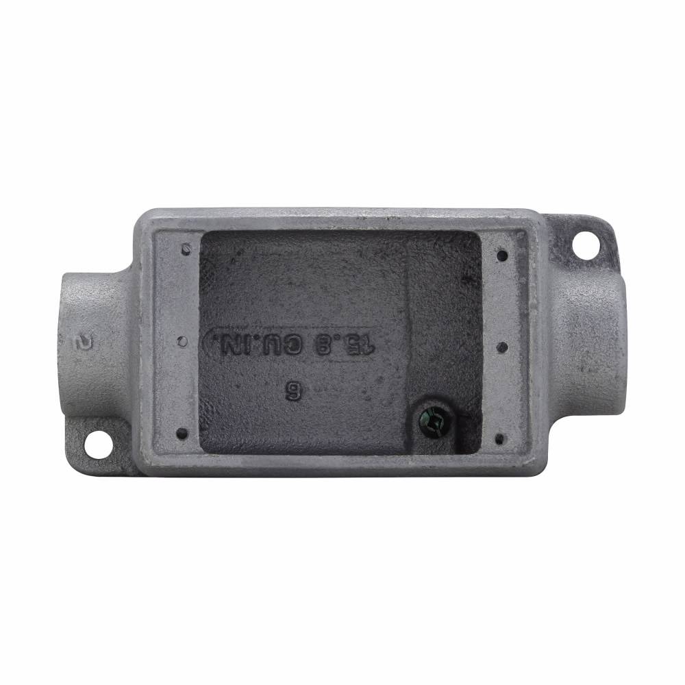 Crouse-Hinds Condulet® FSCA2 Type FSC 3-Outlet Shallow Device Box With Mounting Lug, 3/4 in Trade, 1 Gang, Feraloy Iron Alloy, Electro-Galvanized